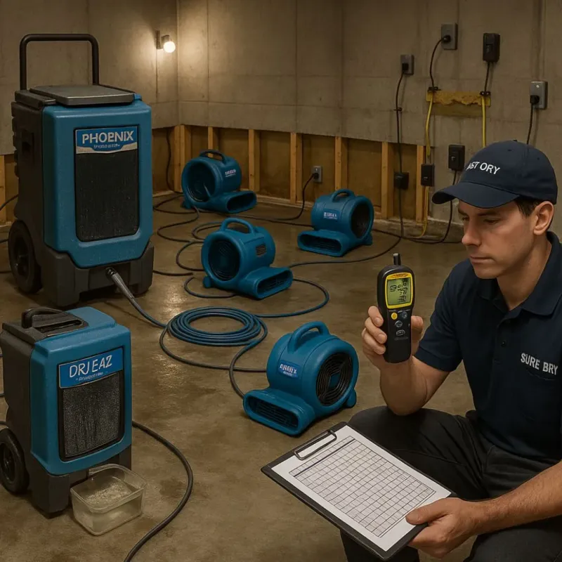 Structural Drying and Dehumidification process in Easton, MA